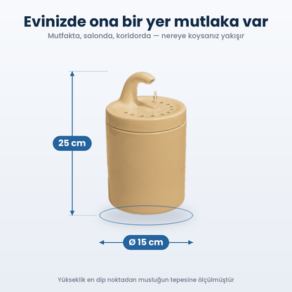Bej Petyco seramik kedi su pinari