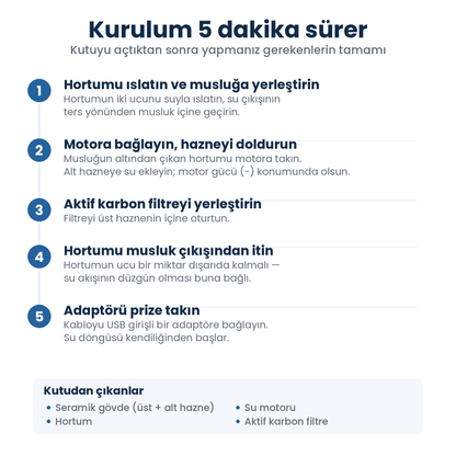 Beyaz Petyco seramik kedi su pinari