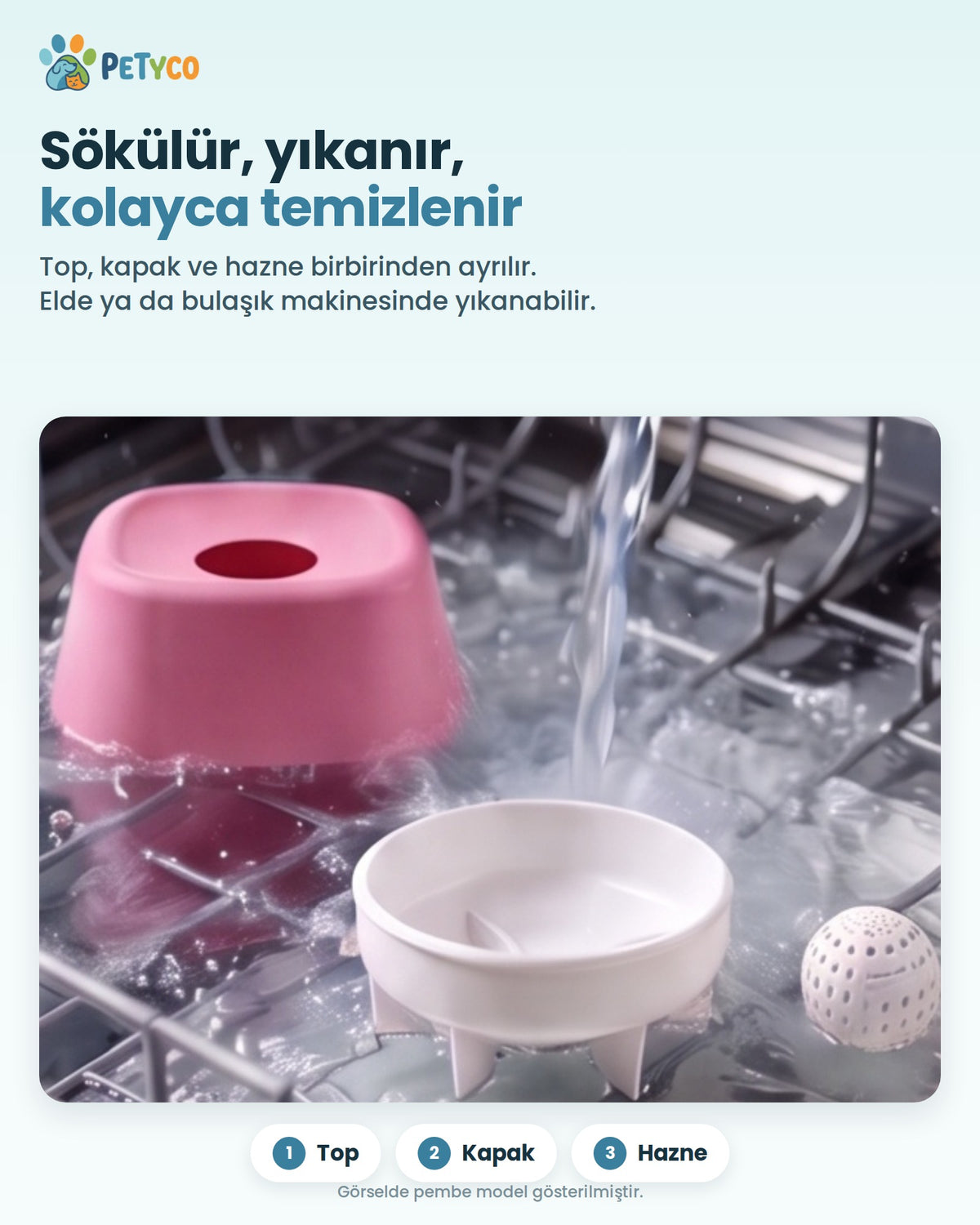 Lezzet Topu sökülüp yıkanabilir parçalar