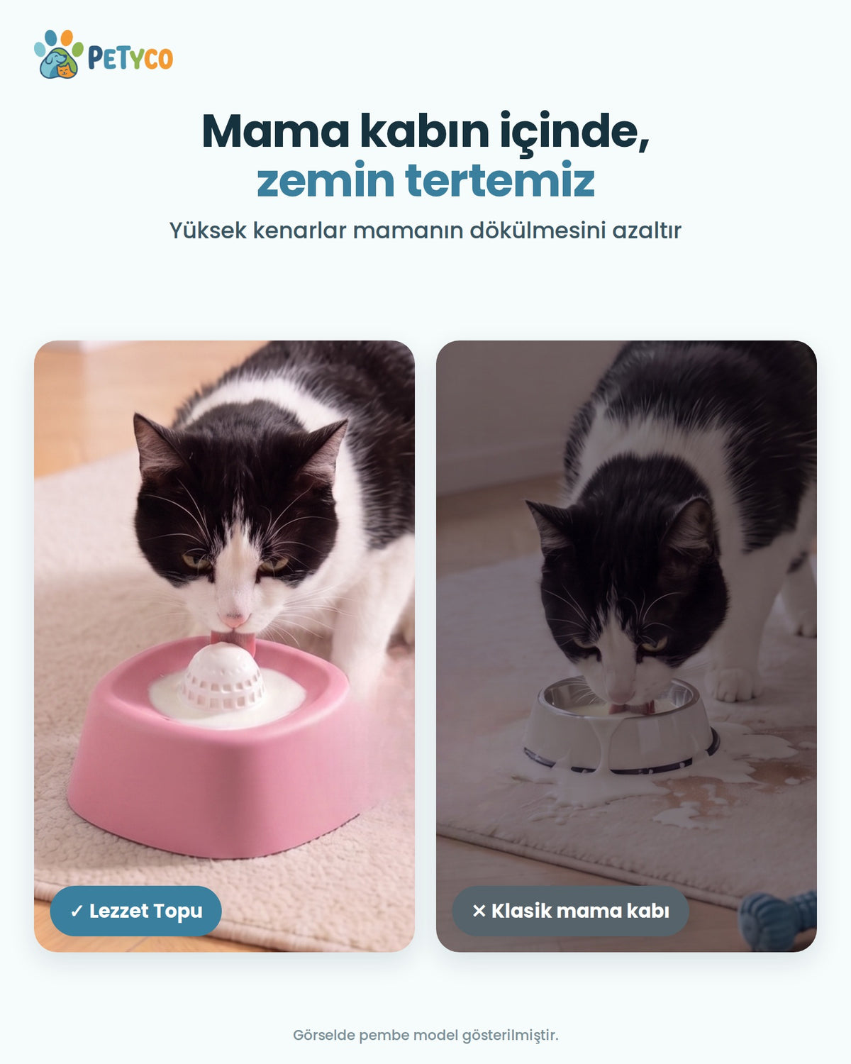 Lezzet Topu dökülmeyi azaltan yüksek kenar