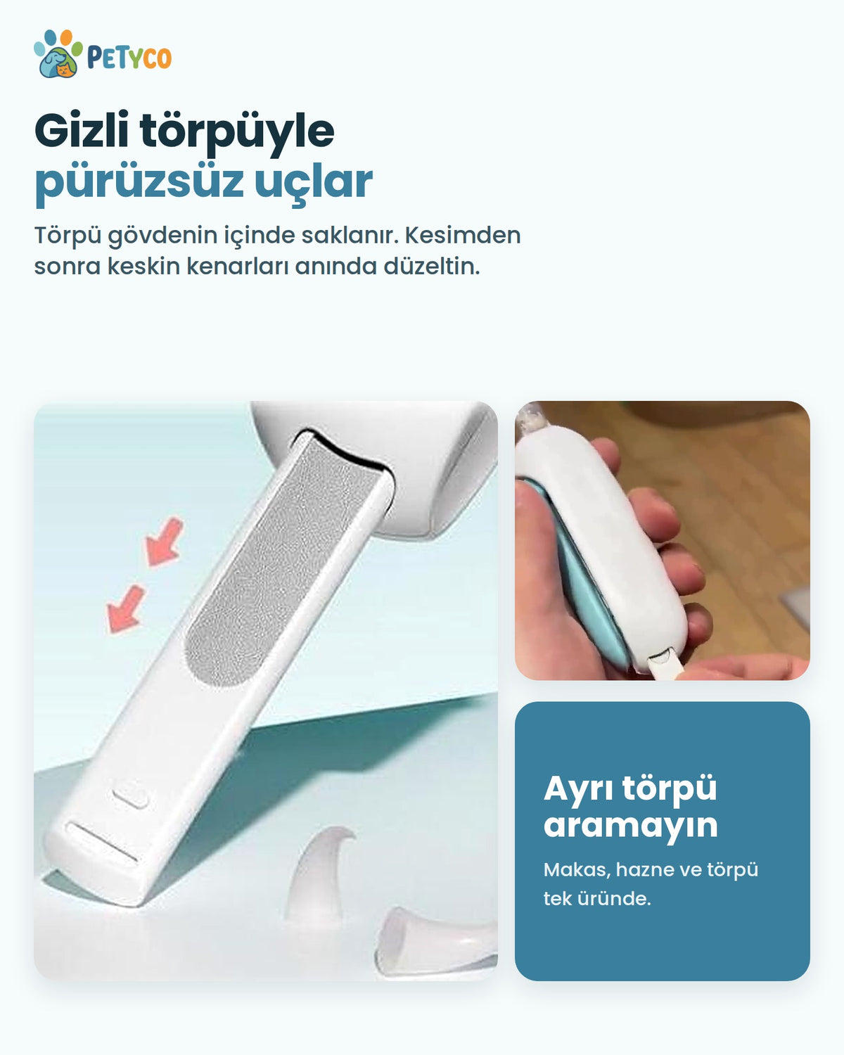 Gövdeye gizlenmiş tırnak törpüsü