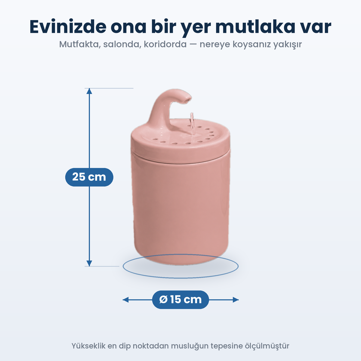 Pembe Petyco seramik kedi su pinari