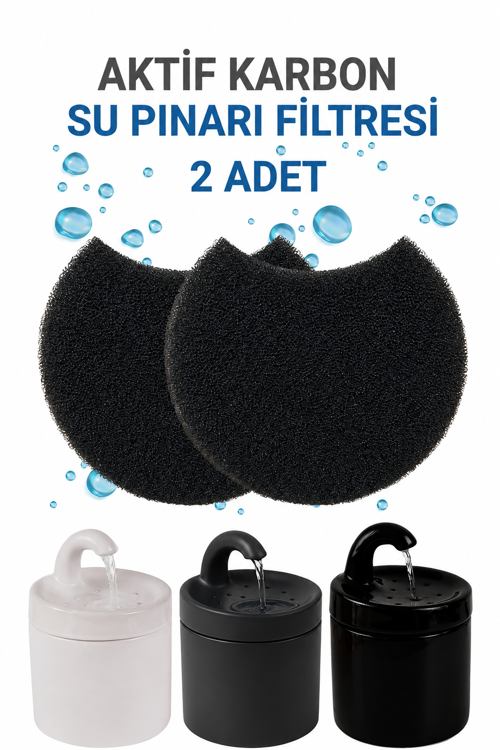 Petyco kedi su pınarı yedek aktif karbon filtre
