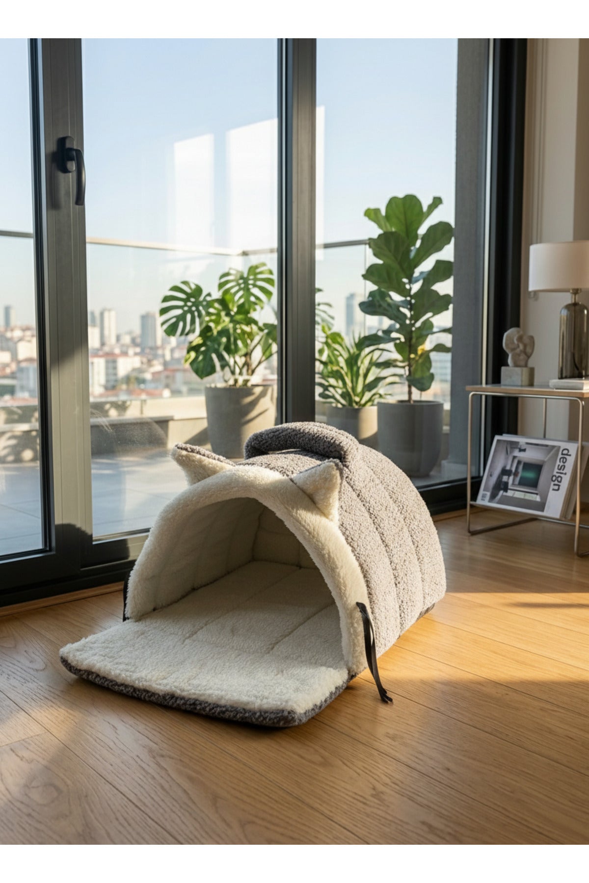 Tünel tipi kedi yatağı iç yüzey detayı